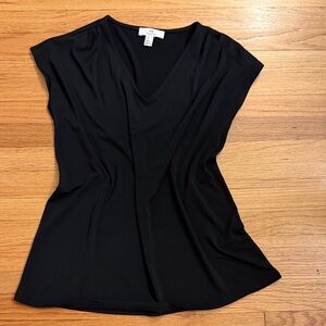 H by Halston Elegant Black V-Neck Blouse